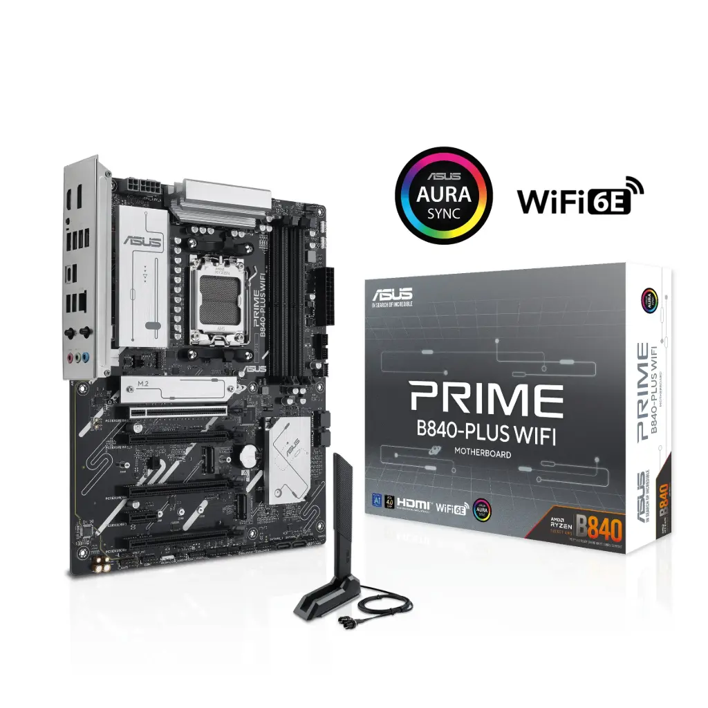 ASUS PRIME B840-PLUS WIFI AMD AM5 DDR5 PCIe 4.0 ATX - BLACK